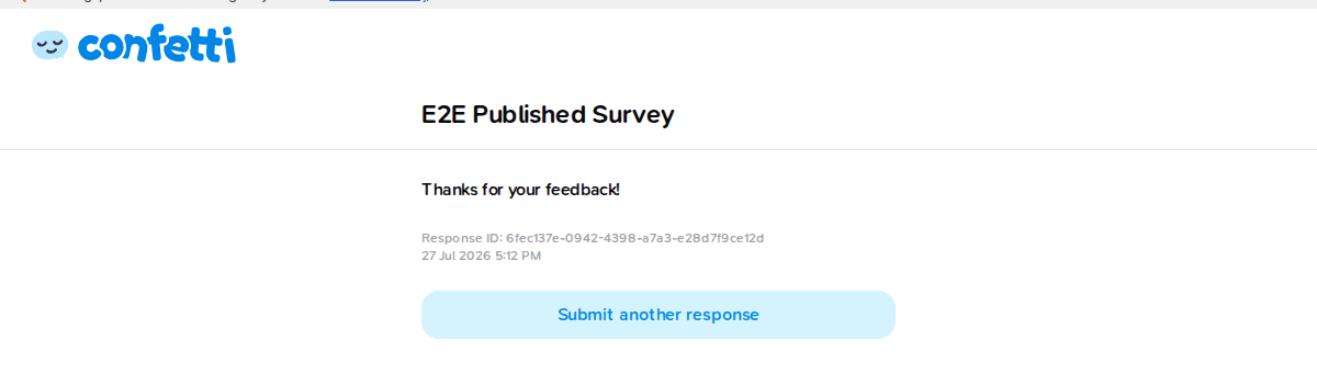 Thank-you screen after submitting a platform survey