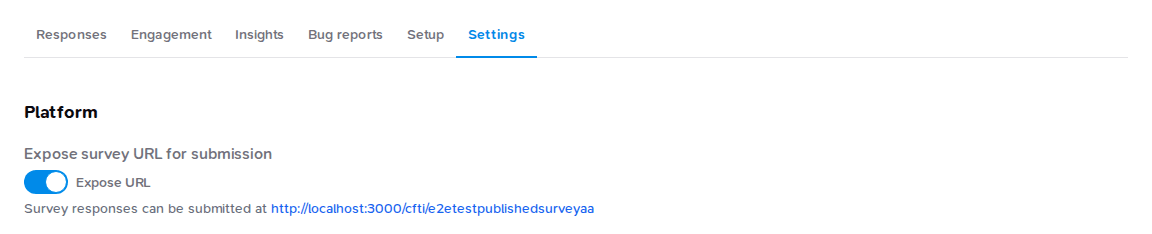 Platform toggle in survey settings